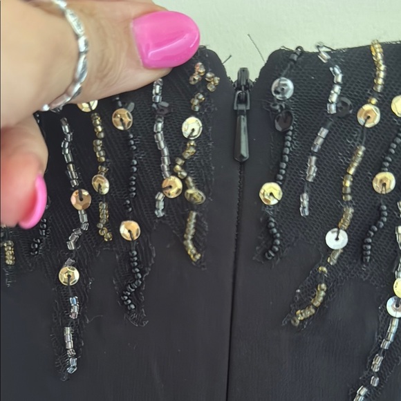 Mac Duggal Blue Sequin Embellished Plunge Maxi Dress - Picture 10 of 13